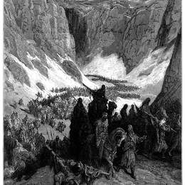 《犹太山脉中的基督教军队》古斯塔夫·多尔(Gustave Dore)高清作品欣赏