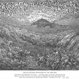 《埃及人在海里溺死》古斯塔夫·多尔(Gustave Dore)高清作品欣赏
