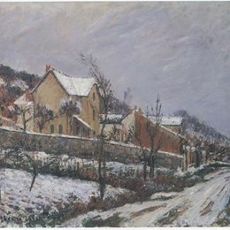 《雪中村》古斯塔夫·洛伊索(Gustave Loiseau)高清作品欣赏