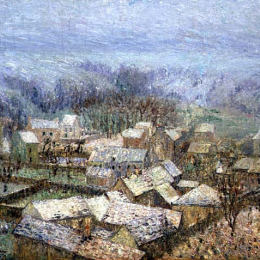 《蓬图瓦兹的冬天》古斯塔夫·洛伊索(Gustave Loiseau)高清作品欣赏