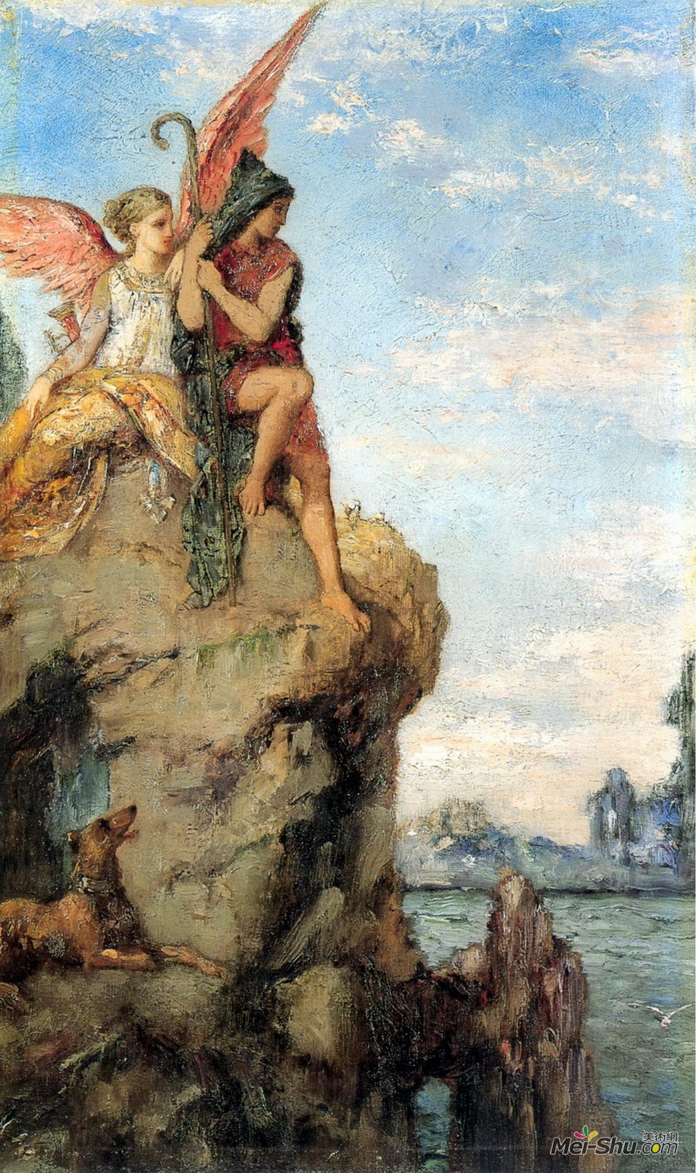 《赫西奥德和缪斯女神》古斯塔夫·莫罗(gustave moreau)高清作品欣赏