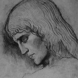 古斯塔夫·莫罗(Gustave Moreau)高清作品:Study for the head of `O