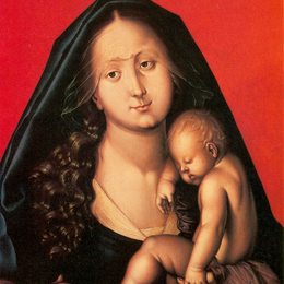《玛丽亚和熟睡的孩子》汉斯·鲍当(Hans Baldung)高清作品欣赏