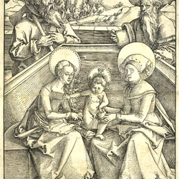 《圣圣安妮和圣约阿希姆凹版苏》汉斯·鲍当(Hans Baldung)高清作品欣赏
