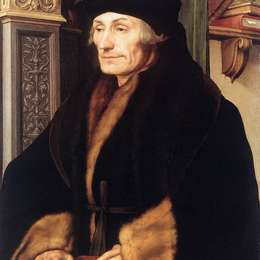 《鹿特丹伊拉斯马斯画像》汉斯·荷尔拜因(Hans Holbein the Younger)高清作品欣赏