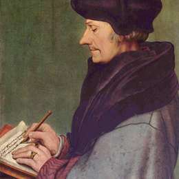 《鹿特丹书写的伊拉斯马斯画像》汉斯·荷尔拜因(Hans Holbein the Younger)高清作品欣赏