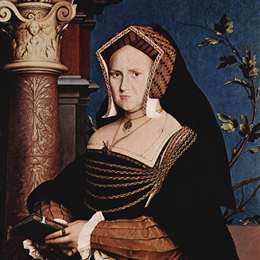《玛丽沃顿，吉尔登福德夫人的肖像》汉斯·荷尔拜因(Hans Holbein the Younger)高清作品欣赏