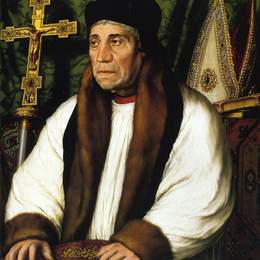 《威廉·沃纳姆，堪培伯大主教的肖像》汉斯·荷尔拜因(Hans Holbein the Younger)高清作品欣赏