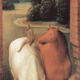 《两匹马和一只猴子的寓言》汉斯·梅姆林(Hans Memling)高清作品欣赏