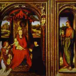 《圣徒约翰施洗约翰和约翰福音传教士》汉斯·梅姆林(Hans Memling)高清作品欣赏