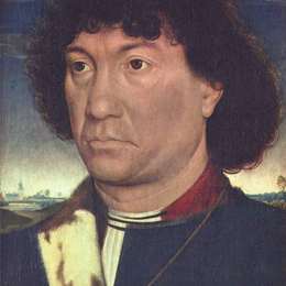 《一个人在风景前祈祷的肖像》汉斯·梅姆林(Hans Memling)高清作品欣赏