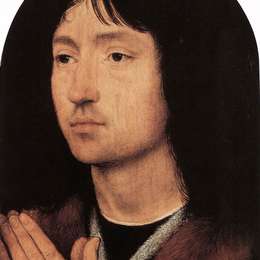 《一个年轻人祈祷的肖像》汉斯·梅姆林(Hans Memling)高清作品欣赏