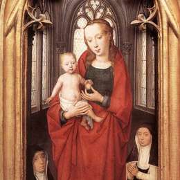 《圣厄休拉神社：处女与儿童》汉斯·梅姆林(Hans Memling)高清作品欣赏