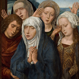 汉斯·梅姆林(Hans Memling)高清作品:The Mourning Virgin with St. John and the Pious Women from G