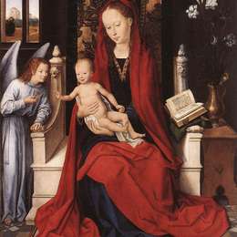 《处女与孩子和安琪儿并驾齐驱》汉斯·梅姆林(Hans Memling)高清作品欣赏