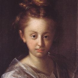 汉斯·冯·阿亨(Hans von Aachen)高清作品:Portrait of a girl (Maria Maxmiliana)