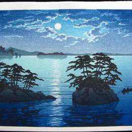 《福加托满月》川濑巳水(Hasui Kawase)高清作品欣赏