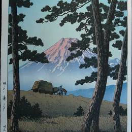 川濑巳水(Hasui Kawase)高清作品:Evening at Tagonoura