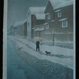 川濑巳水(Hasui Kawase)高清作品:Show at Shinkawabata