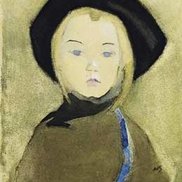 《蓝绶带女孩》海伦·谢夫贝克(Helene Schjerfbeck)高清作品欣赏