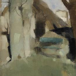 《绿色长凳》海伦·谢夫贝克(Helene Schjerfbeck)高清作品欣赏