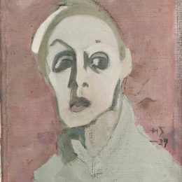 《黑嘴自画像，》海伦·谢夫贝克(Helene Schjerfbeck)高清作品欣赏