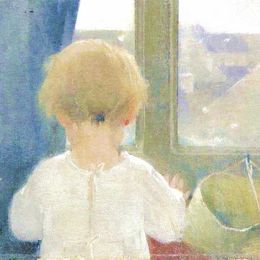 《一个小女孩的脖子》海伦·谢夫贝克(Helene Schjerfbeck)高清作品欣赏