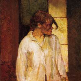 《在照片（玫瑰红）》亨利·玛丽·雷蒙·德·图卢兹-劳特累克(Henri de Toulouse-Lautrec)高清作品欣赏