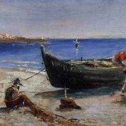 《渔船》亨利·玛丽·雷蒙·德·图卢兹-劳特累克(Henri de Toulouse-Lautrec)高清作品欣赏