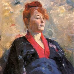 《莉莉·格伦尼尔夫人》亨利·玛丽·雷蒙·德·图卢兹-劳特累克(Henri de Toulouse-Lautrec)高清作品欣赏
