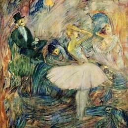 《化妆室里的舞者》亨利·玛丽·雷蒙·德·图卢兹-劳特累克(Henri de Toulouse-Lautrec)高清作品欣赏