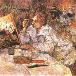 《盥洗室里的女人》亨利·玛丽·雷蒙·德·图卢兹-劳特累克(Henri de Toulouse-Lautrec)高清作品欣赏