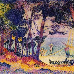 《松树木材，普罗旺斯》亨利·埃德蒙·克罗斯(Henri-Edmond Cross)高清作品欣赏