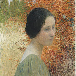 《女性肖像》亨利马丁(Henri Martin)高清作品欣赏