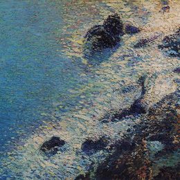 《海和岩石》亨利马丁(Henri Martin)高清作品欣赏