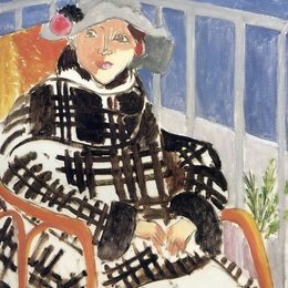 《马蒂斯在苏格兰格子外套小姐》亨利·马蒂斯(Henri Matisse)高清作品欣赏