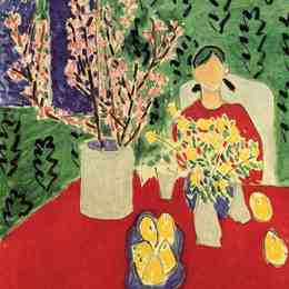 《梅花，绿色背景》亨利·马蒂斯(Henri Matisse)高清作品欣赏