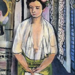 《黑色背景下的读者》亨利·马蒂斯(Henri Matisse)高清作品欣赏