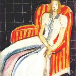 亨利·马蒂斯(Henri Matisse)高清作品:Simone in Striped Armchair