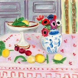 《粉红桌布》亨利·马蒂斯(Henri Matisse)高清作品欣赏