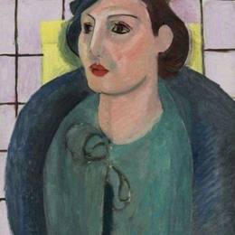 亨利·马蒂斯(Henri Matisse)高清作品:Titine Trovato in Dress and Hat