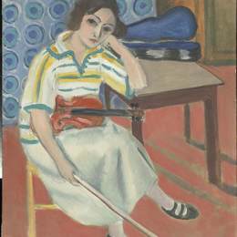 《带着小提琴的女人》亨利·马蒂斯(Henri Matisse)高清作品欣赏
