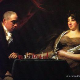 《弗朗西斯和他的妻子伊丽莎·邓达斯卡明的肖像》亨利·雷本(Henry Raeburn)高清作品欣赏