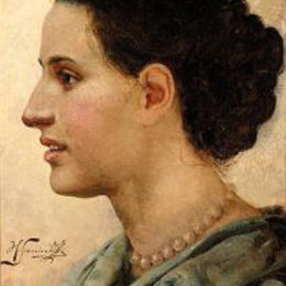《年轻女子肖像》亨里克·西米拉斯基波兰(Henryk Siemiradzki)高清作品欣赏