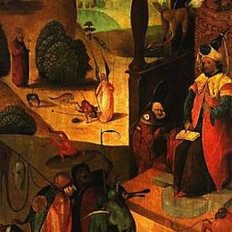 《圣雅各伯与魔术师》希罗尼穆斯·波希(Hieronymus Bosch)高清作品欣赏