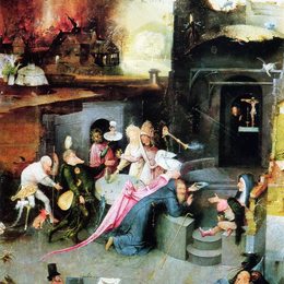 《圣安东尼的诱惑（细节）》希罗尼穆斯·波希(Hieronymus Bosch)高清作品欣赏