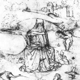 《圣安东尼的诱惑》希罗尼穆斯·波希(Hieronymus Bosch)高清作品欣赏