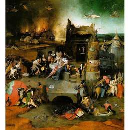 《三联曲：圣·安东尼的诱惑》希罗尼穆斯·波希(Hieronymus Bosch)高清作品欣赏