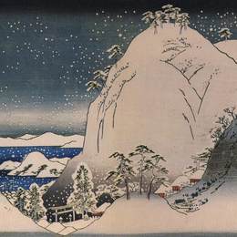 《雪山神龛》歌川广重(Hiroshige)高清作品欣赏