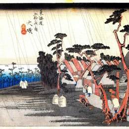 歌川广重(Hiroshige)高清作品:Oiso: Toraga Ame Shower